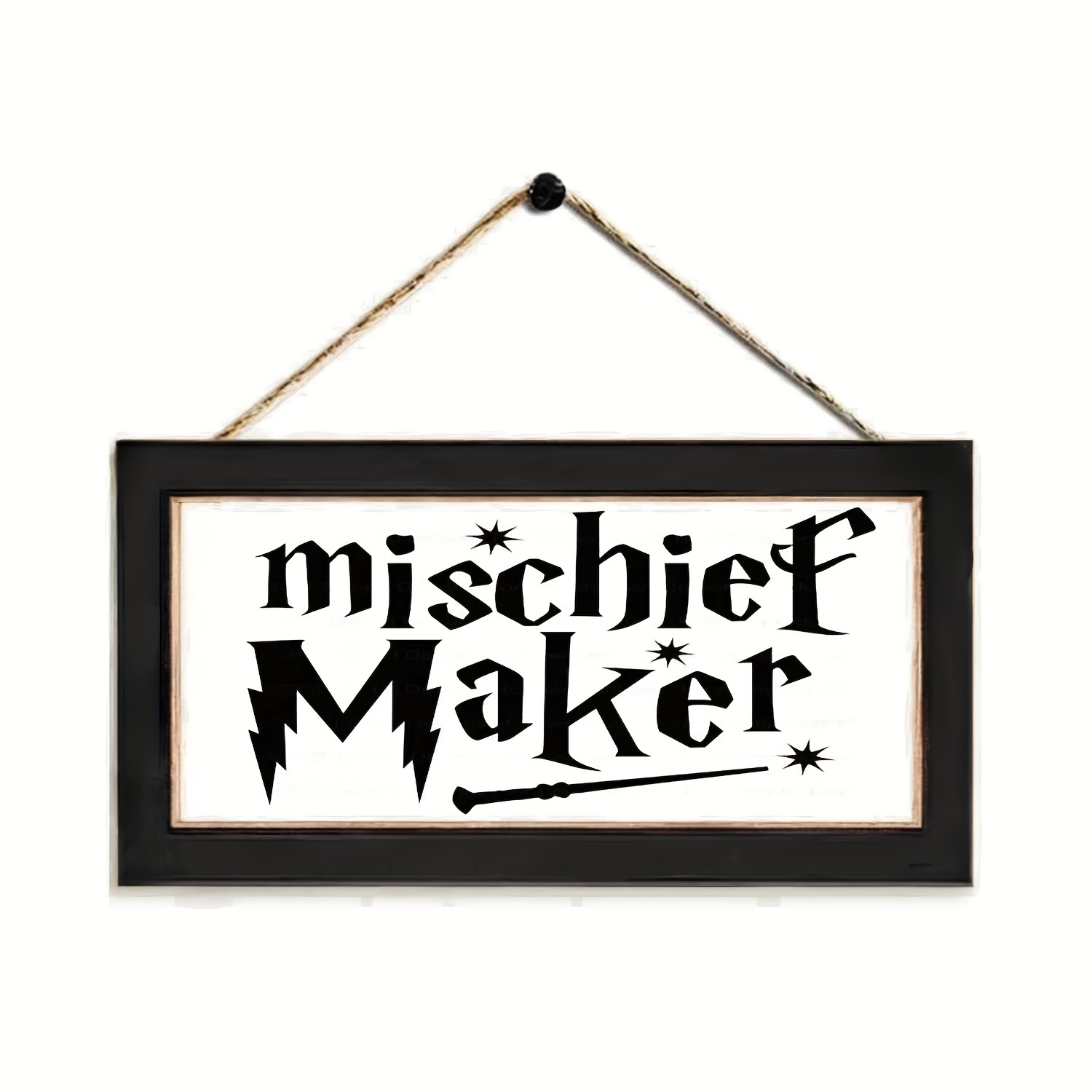 Mischief Maker Wizard, School Gift Hanging Plaque Home Wooden Sign Home Decoration