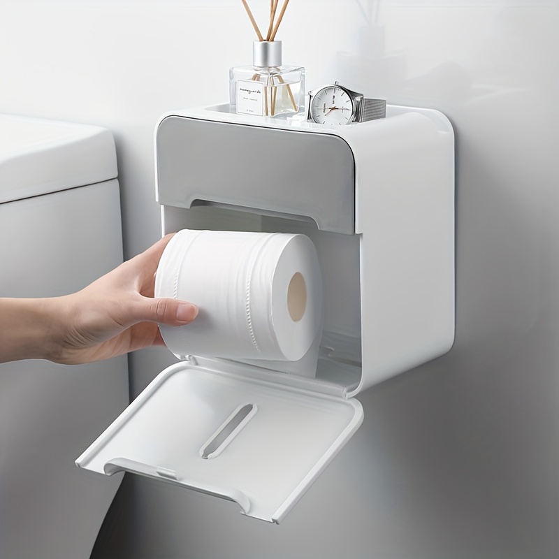 Toilet toilet paper towel rack Wall mounted toilet paper drawer Bathroom  perforated toilet paper rack Toilet roll paper storage