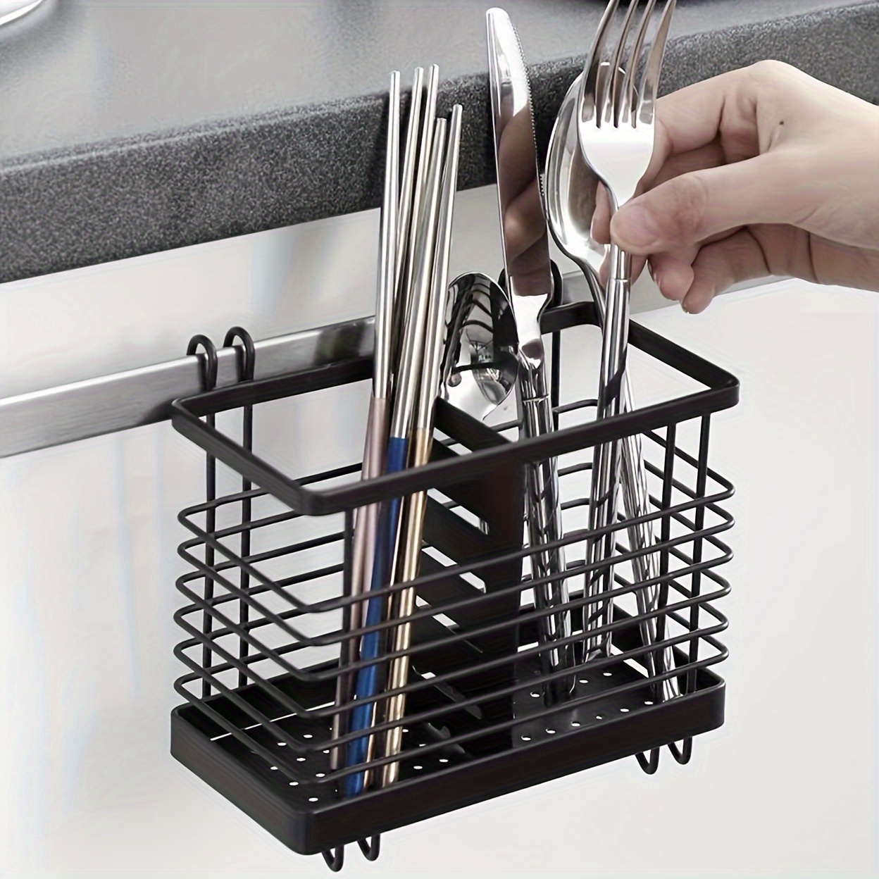 Shengsite Organizer da porta per dispensa, in lega di acciaio staccabile, 4  cestini grandi e 4 piccoli, ideale per cucina, bagno, tavolo per