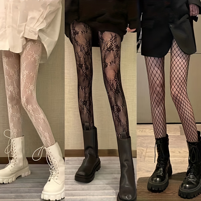 Womens High Waist Fishnet Stockings Suspender Thigh High - Temu