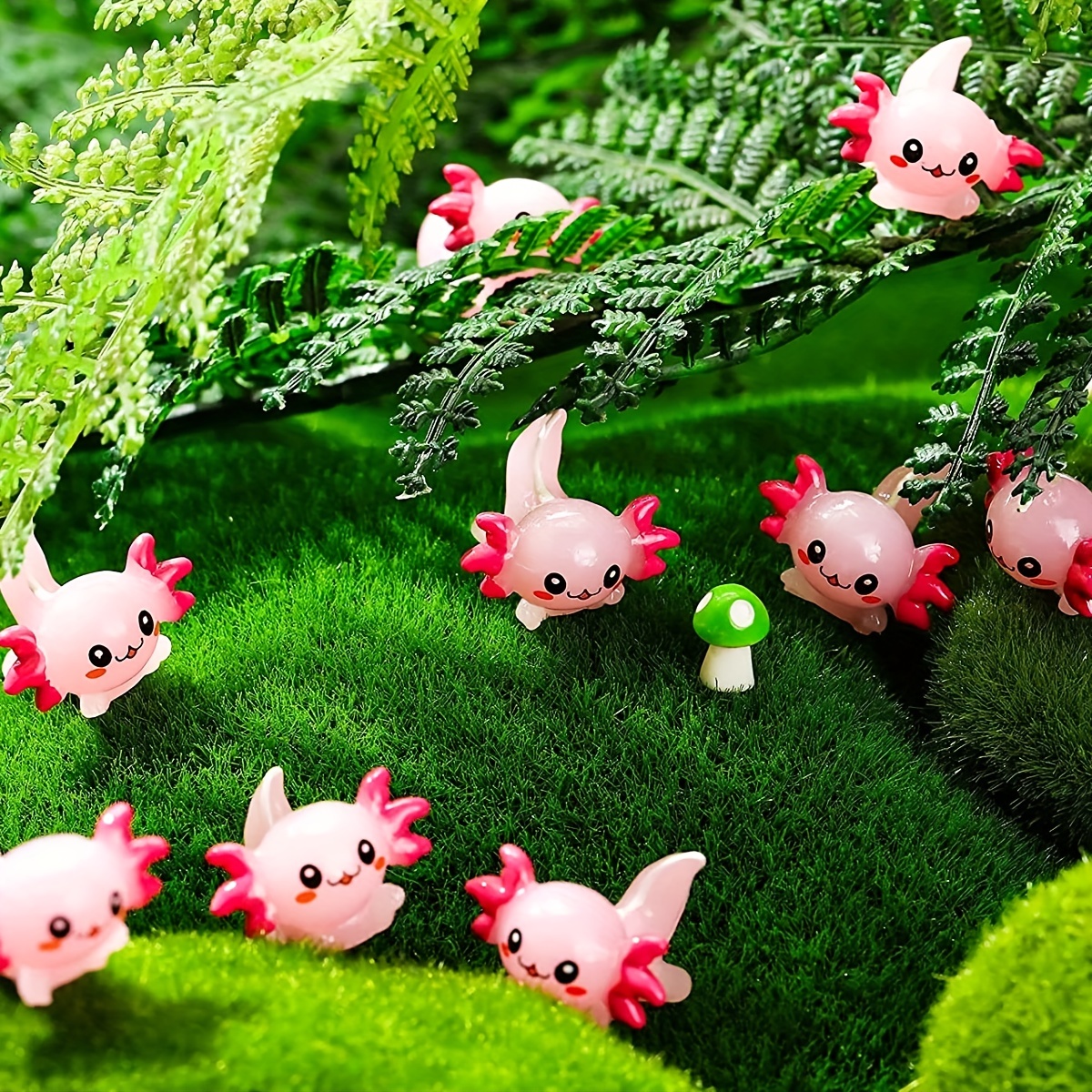Luminous Mini Resin Axolotl Slime Charm Axolotl Tiny Animal - Temu Japan