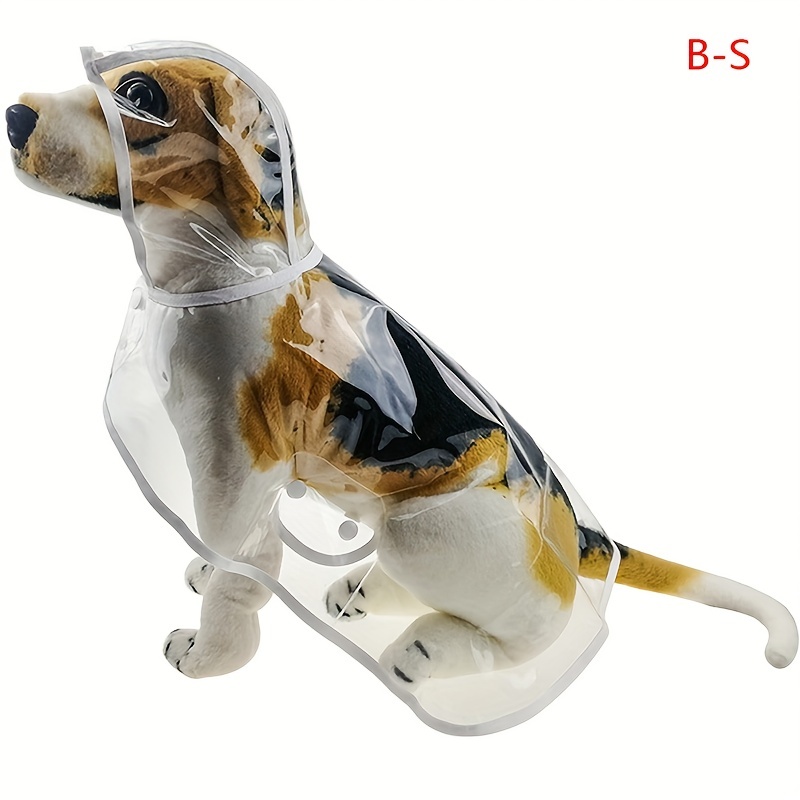 Waterproof Dog Raincoat With Hood Transparent Pet Dog Rain Coat Clothes