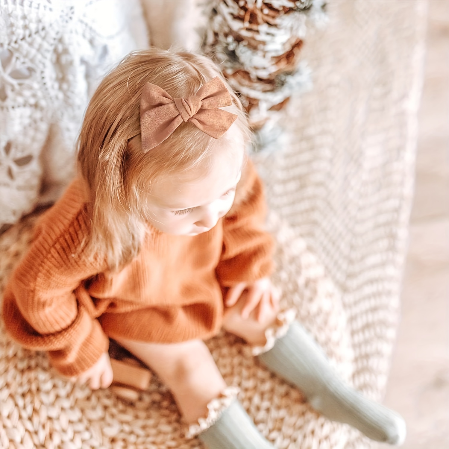 4 diademas para bebés y niñas, elásticas y suaves con lazos, diademas para  bebés y niñas, accesorios para el cabello