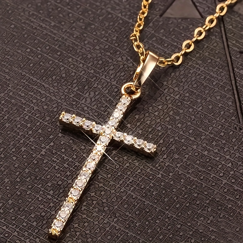 Stylish Inverted Cross Shape Pendant Upside Down Necklace, 18k Gold Plated  Nek Jewelry - Temu