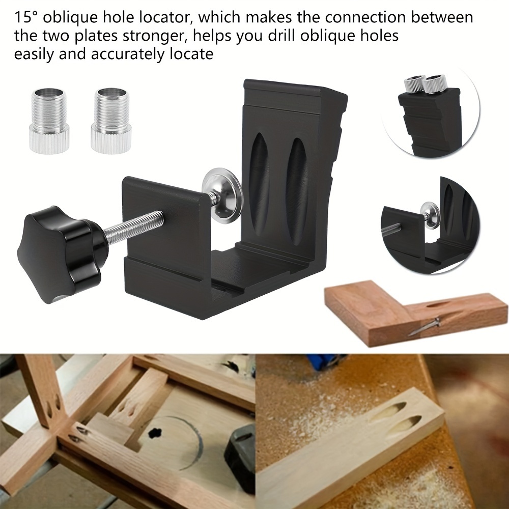 Dowel Drill Jig Kit Carpentry Locator 15 Degree Pocket Hole Jig Joinery Kit  For Angle Drilling Holes Woodworking Drill Guides Joint Angle Wood Jointing  Tool Jig Accessories - Temu