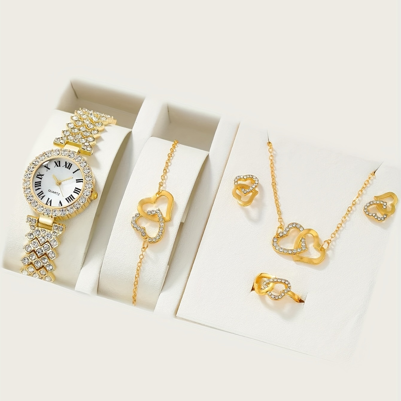 Rhinestone Decorated Quartz Watch & Jewelry Sets For Girls - Temu