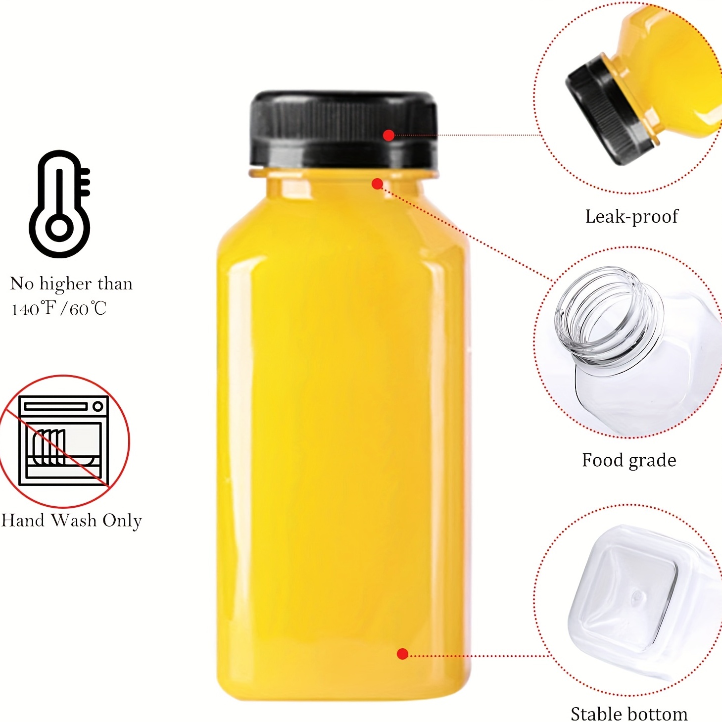 Reusable Mini Plastic Juice Bottles With Portable Clear - Temu