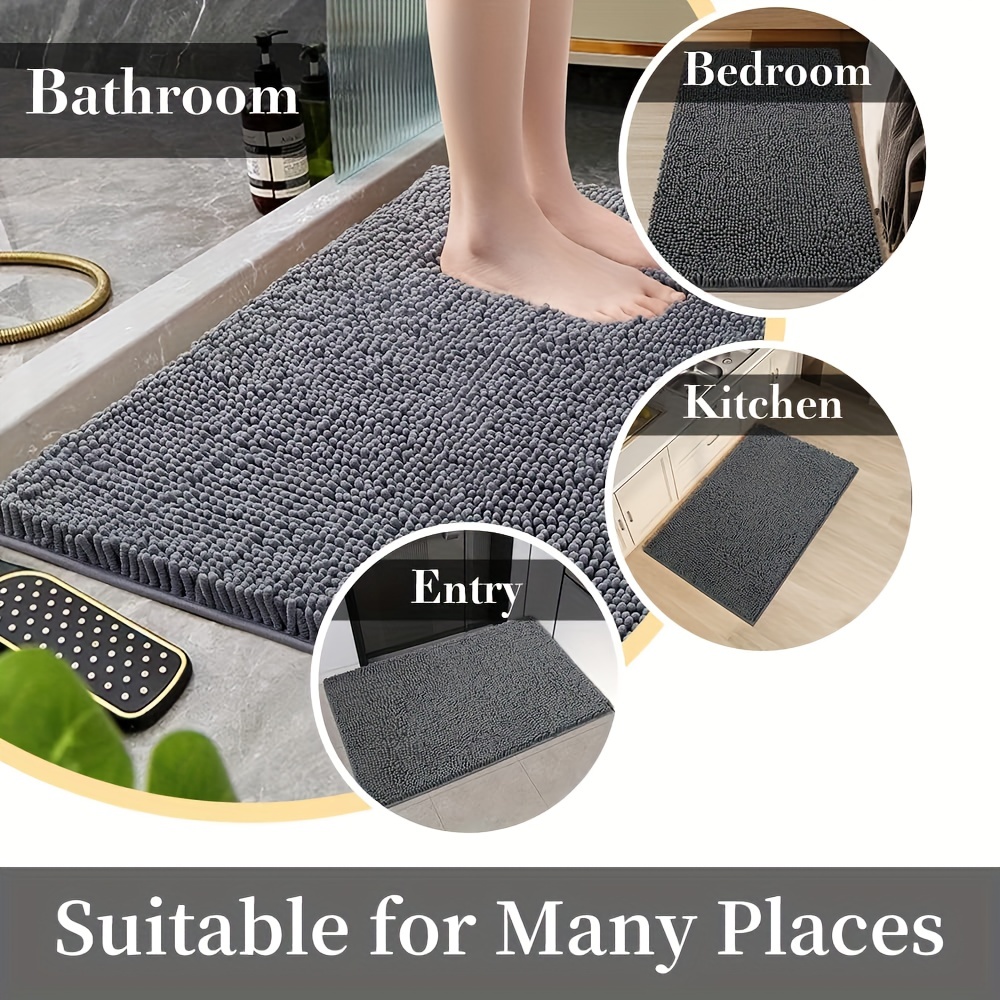 Bathroom Rug, Non-slip Bath Mat, Soft Cozy Shaggy Durable Thick Bath Rugs,  Easier To Dry, Plush Rugs For Bathtubs, Rain Showers And Under The Sink -  Temu