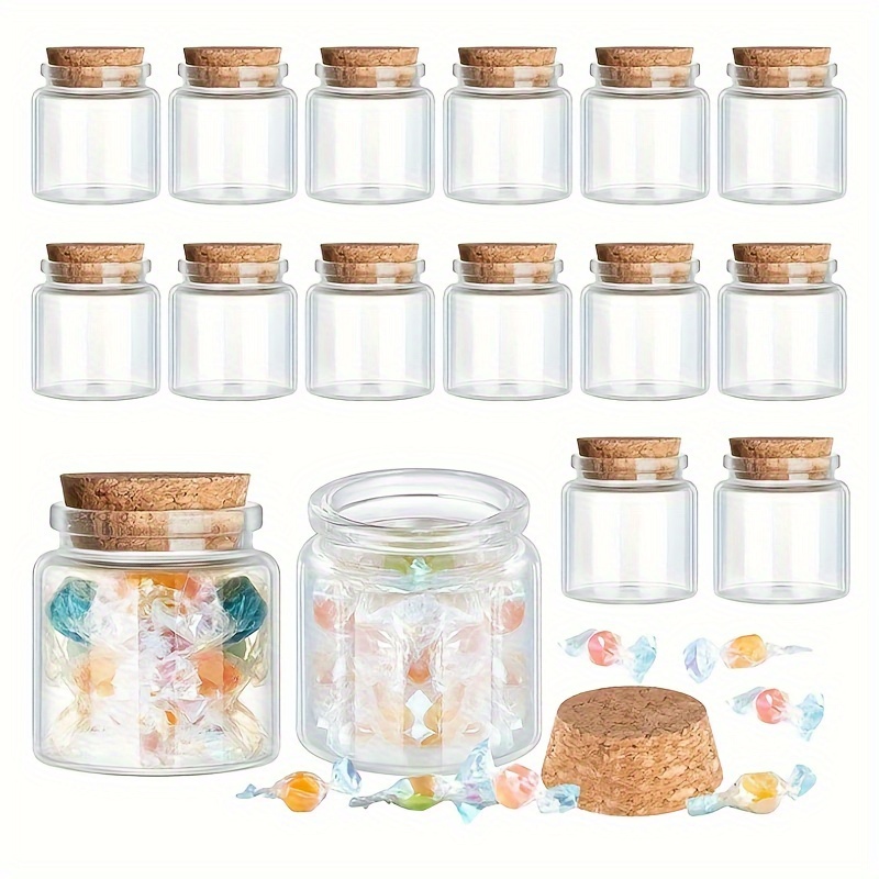 24 PC Glass Jars with Cork Lids Storage Bottles Herbs Spices