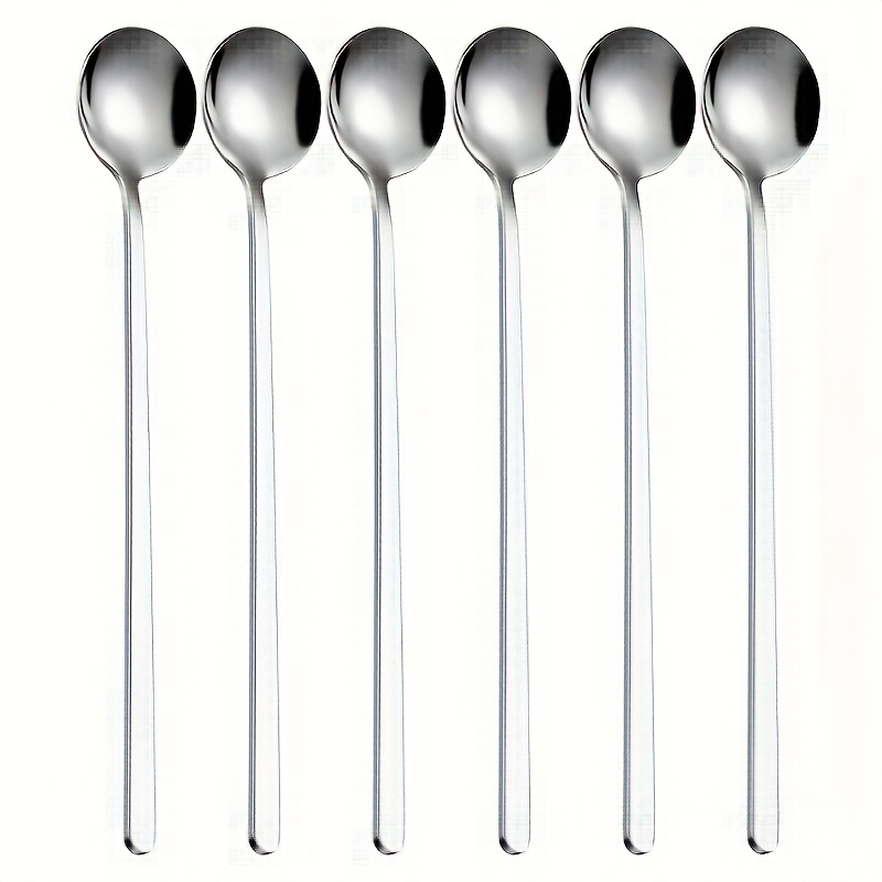 6pcs Stainless Steel Coffee Spoons Long Handle Tea Spoons