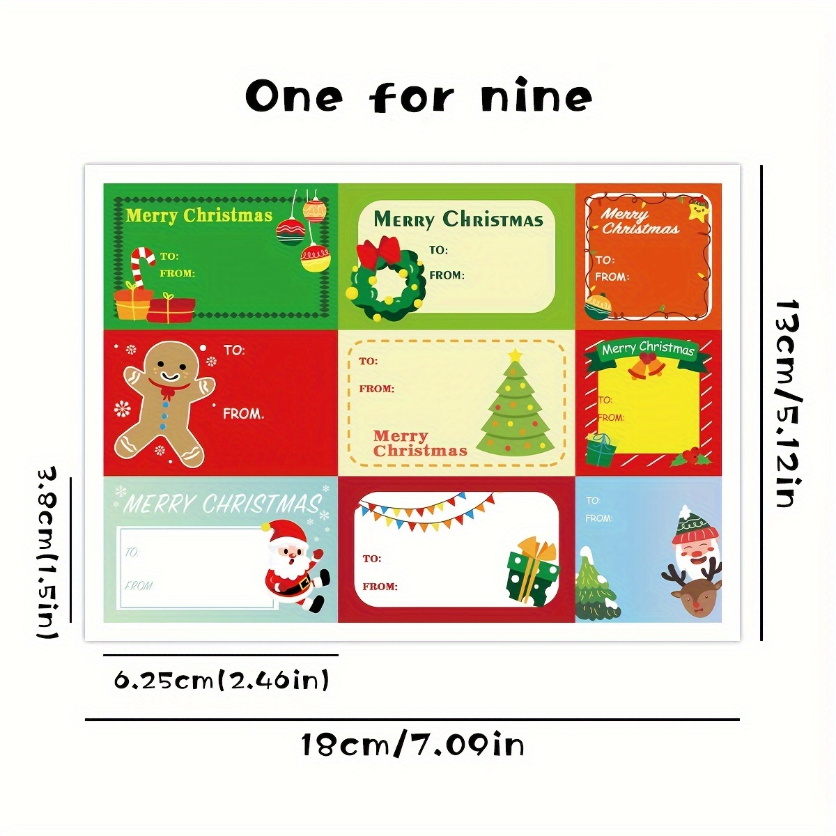 Christmas Gift Tags Stickers, Self Adhesive Christmas Name Tags