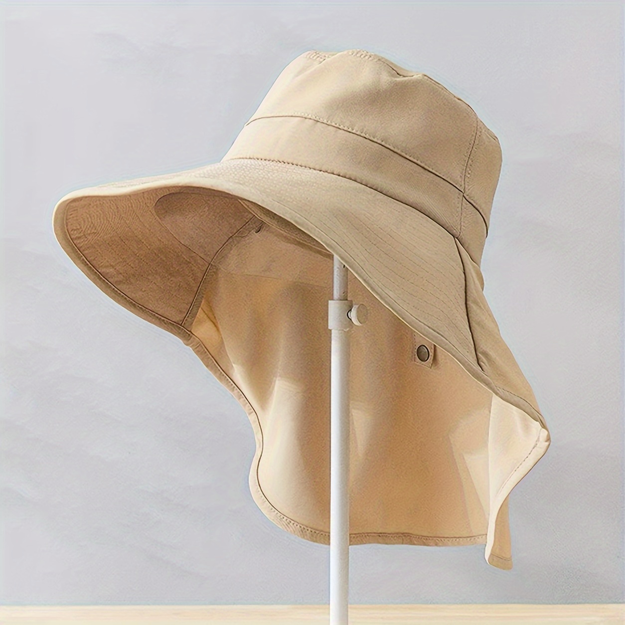 Summer Outdoor Sun Hat Neck Flap Solid Color Breathable - Temu