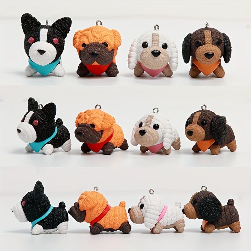 Fashion French Bulldog Keychain Bag Pendant Leather Car Keychain Couple Key  Holder Chain Ring Cute Dog Trinket Animal Keyfob