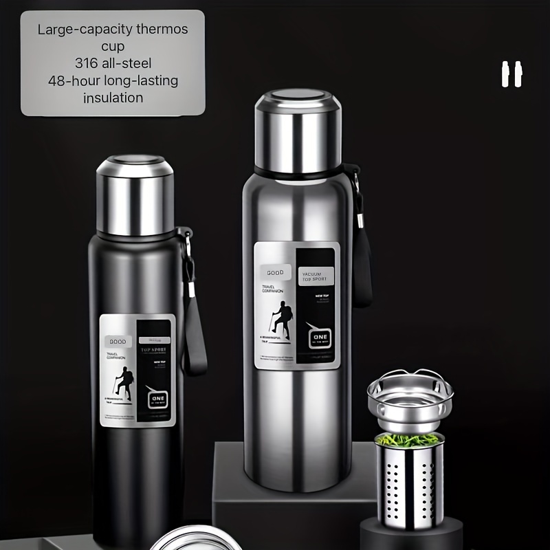 Large Vacuum Flask With Temperature Display Insulated Water - Temu