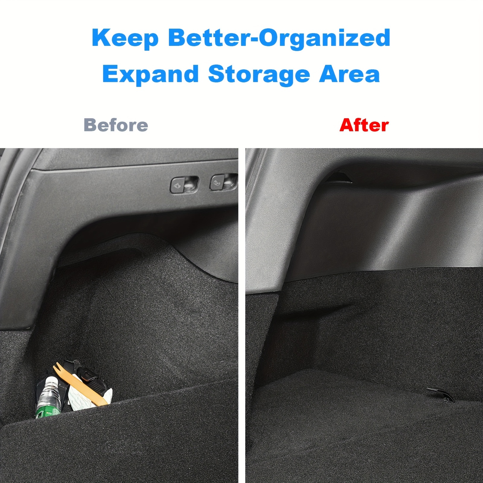 Bomely Trunk Organizer Compatible with Tesla Model Y Storage Box Under Rear  Air Outlet Organizer TPE Rear Flocking Box with Cover Plate 2020 2021 2022