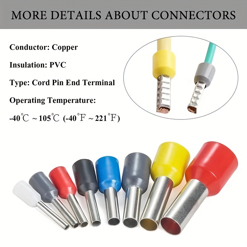 1200PCS Wire Ferrules, Insulated Crimp Pin Terminal Kit for