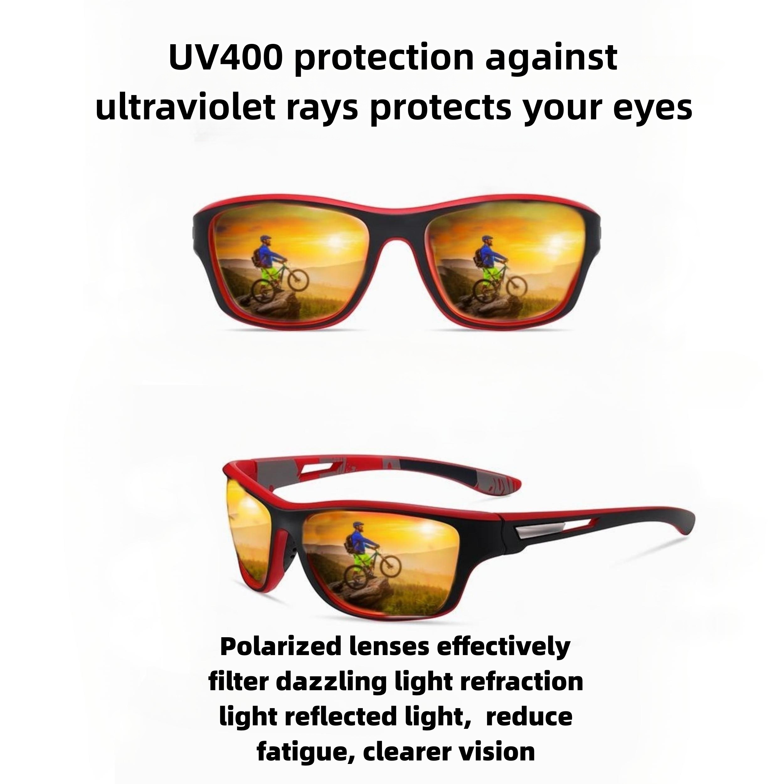 Farrobor Gafas de sol hombre Polarizadas Gafas deportivas Protección UV 2  Piezas Lentes de sol para Hombre Mujer Conducir Running Pesca Viajes