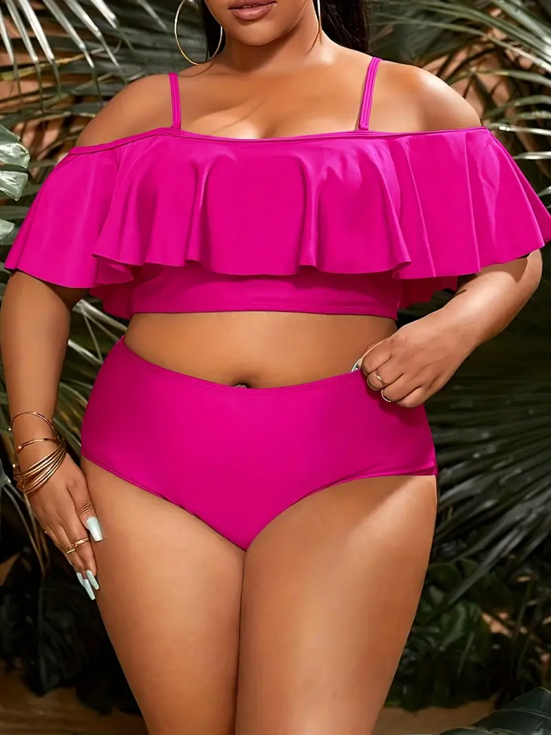 Korean Spring/Summer 2020 Floral High Waist Bikini With Ruffled G Cup Plus  Size 2XL Matching Family Swimsuits For Women, Perfect For Fat Bathing Suit  From Cravat, $19.84