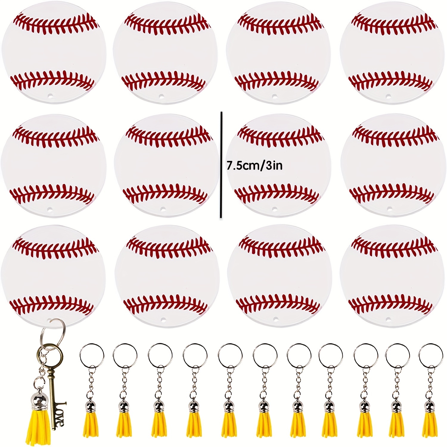 Softball Acrylic Keychain Blanks Kit Softball Keychain Blank Temu