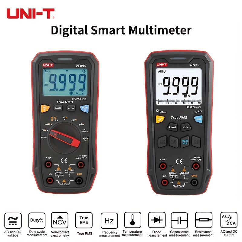 UNI-T UT210E Mini Digital Clamp Meter 100A AC DC Current Voltage True RMS  Pliers Ammeter Resistance, Capacitance, Diode Tester Multimeter
