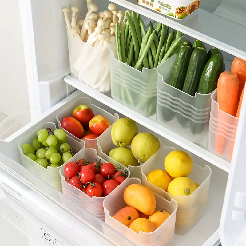 Refrigerator Door Organizer Bins, Clear Plastic Food Storage