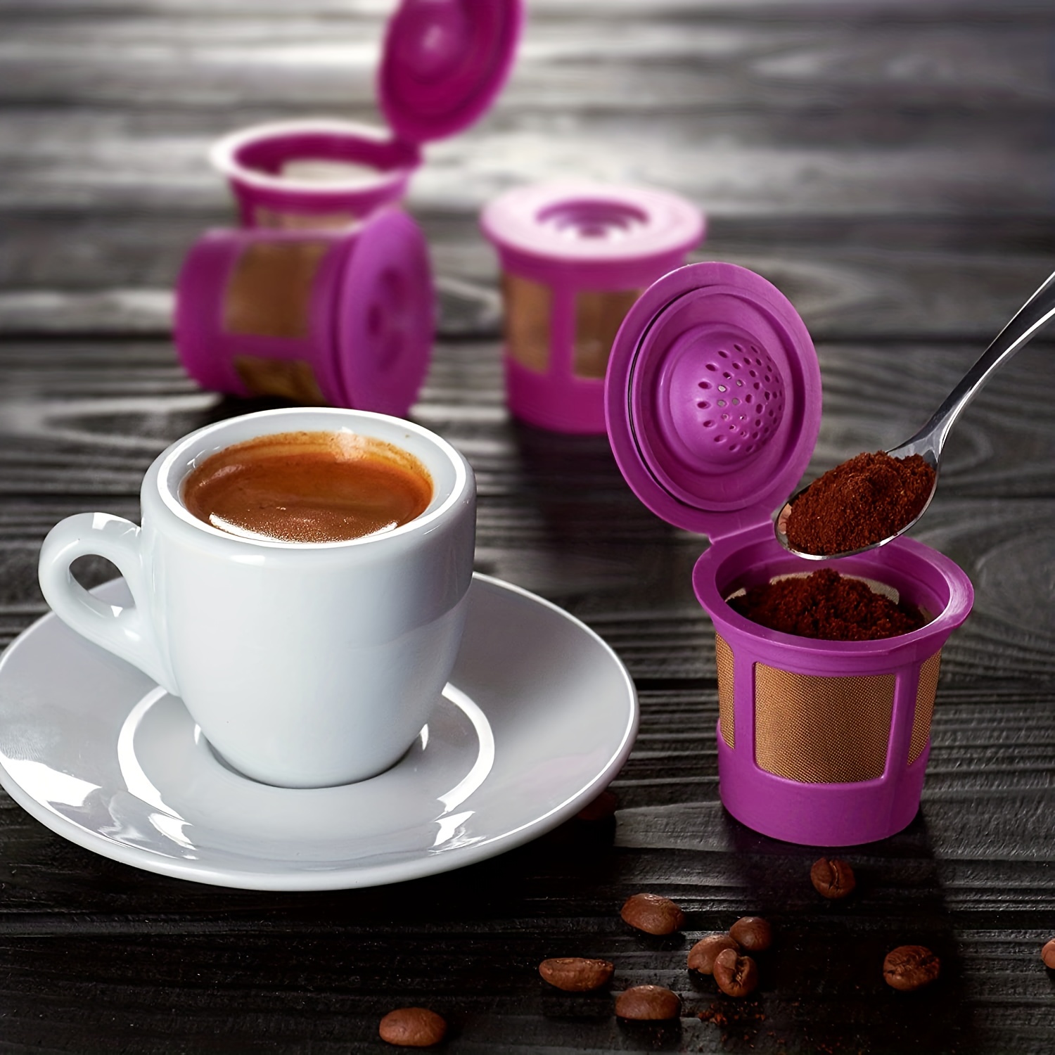 SIMPLECUPS Vasos desechables para uso en cafeteras Keurig – 50 tazas, tapas  y filtros – Usa tu propio café – Reutiliza o desecha tus K Cups