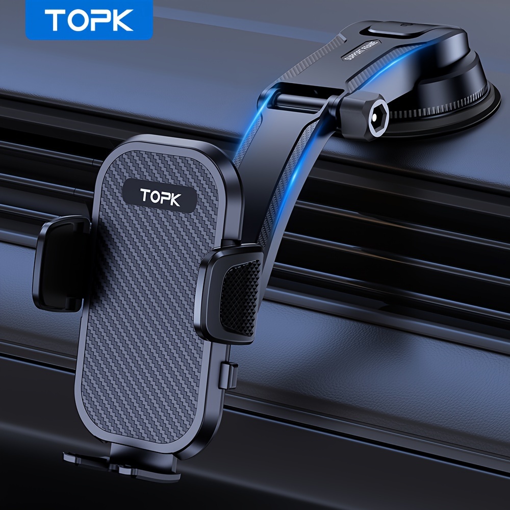 

Topk Phone Holder For Car Dashboard, Upgraded Adjustable Horizontally And Vertically Cell Phone Mount For Car Dashboard Compatible With All Phones