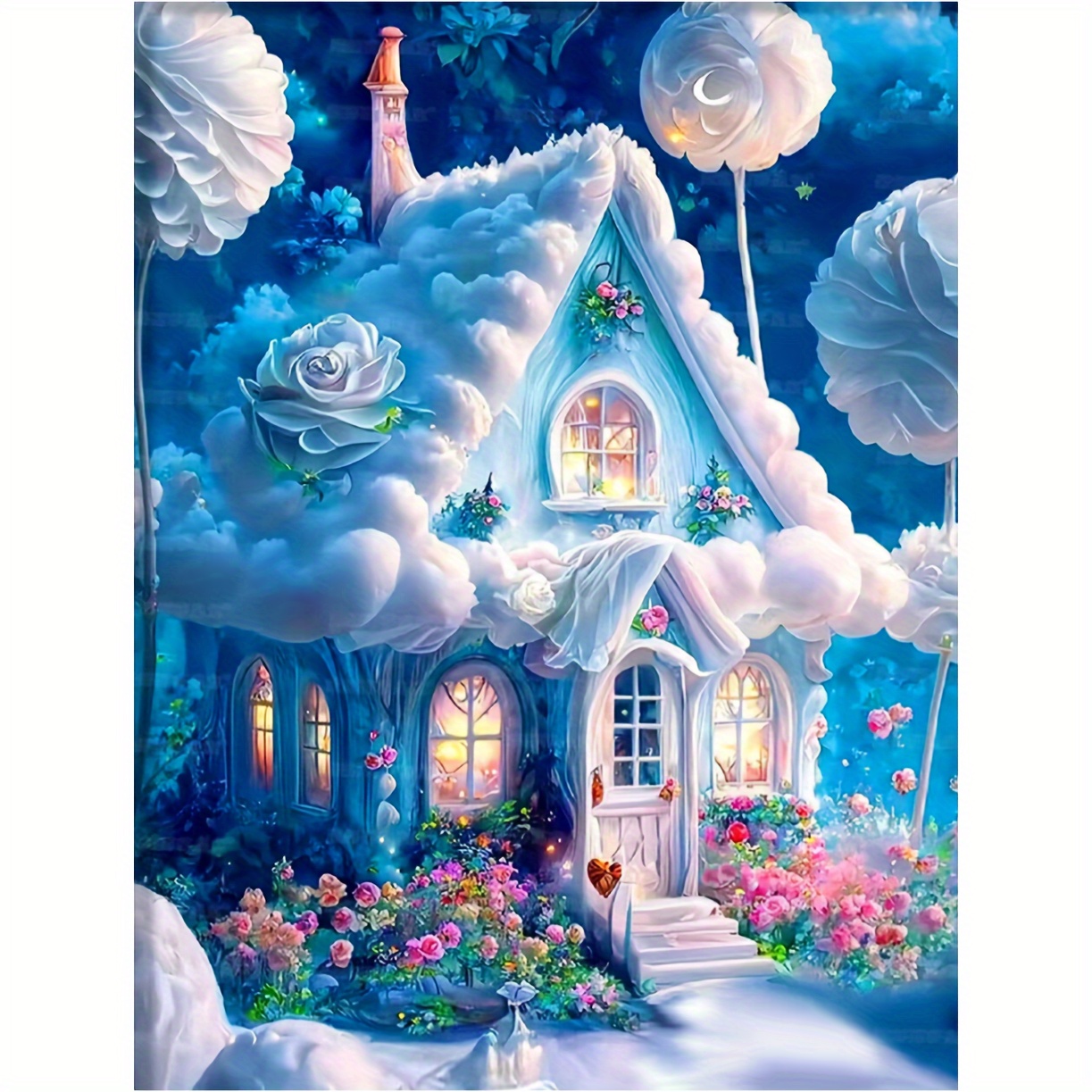 1pc Diamond Painting Kit, DIY Diamond Painting Dream Flower House, 5D Full  Diamond Mosaic Artwork Home Decoration Painting, Round Diamond, It Takes Sp