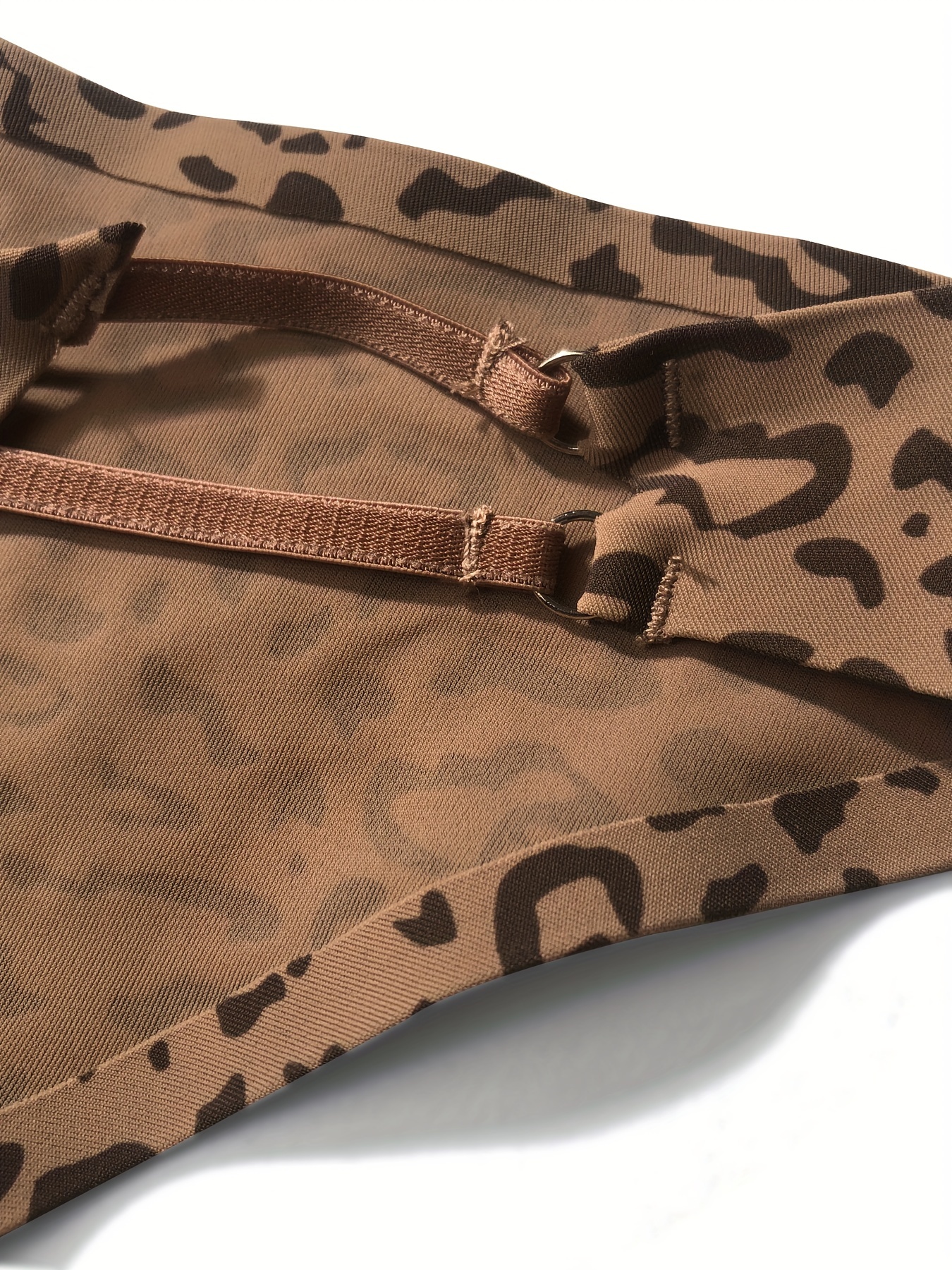 Leopard Print Bra & Panties, Full Coverage Bra & Elastic Panties Lingerie  Set, Women's Lingerie & Underwear