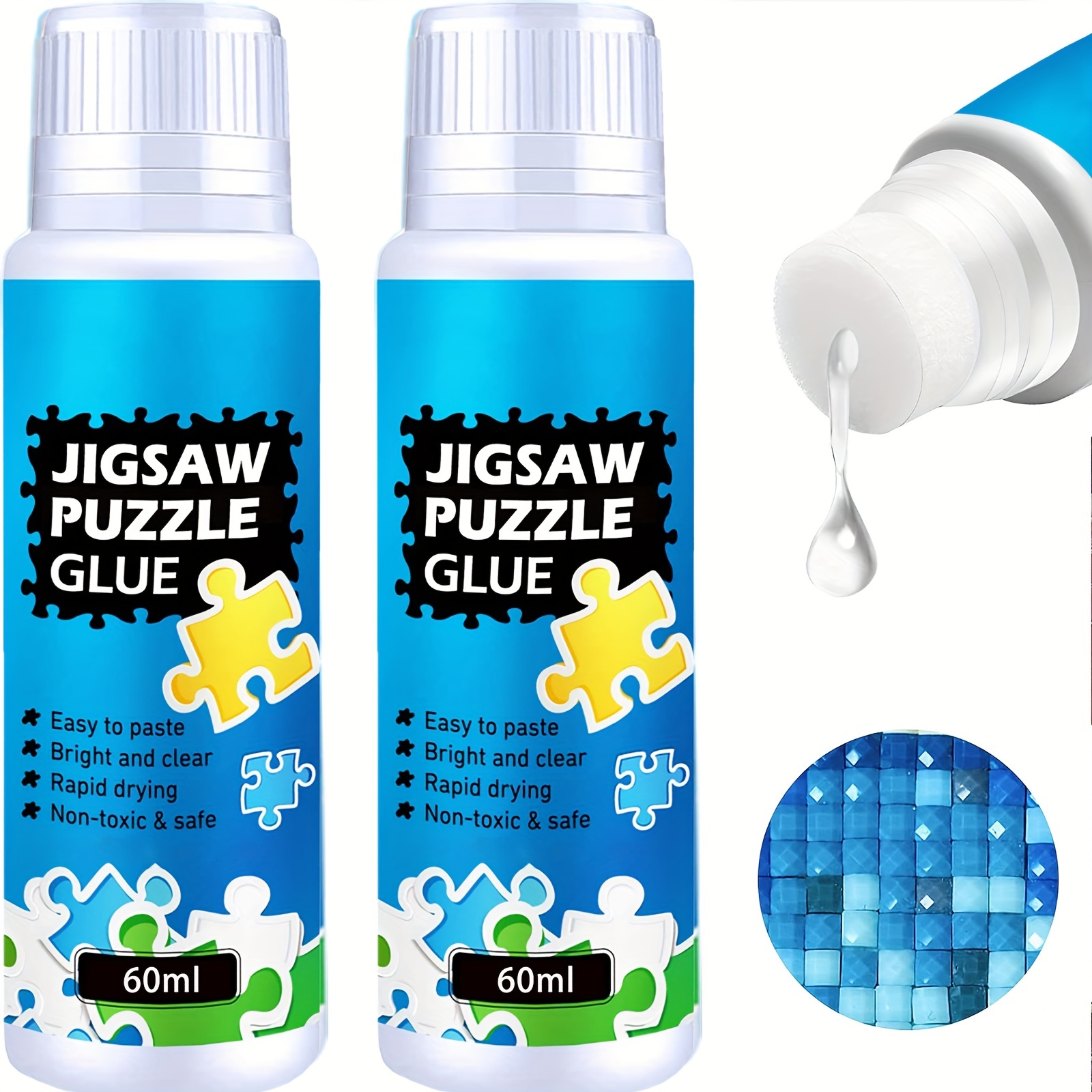 Puzzle Glue Clear With New Sponge Head Replace Puzzle Saver - Temu