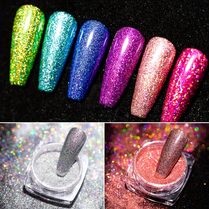Holographic Nail Powder for DIY Nail Art - Create Magical Mirror Effect