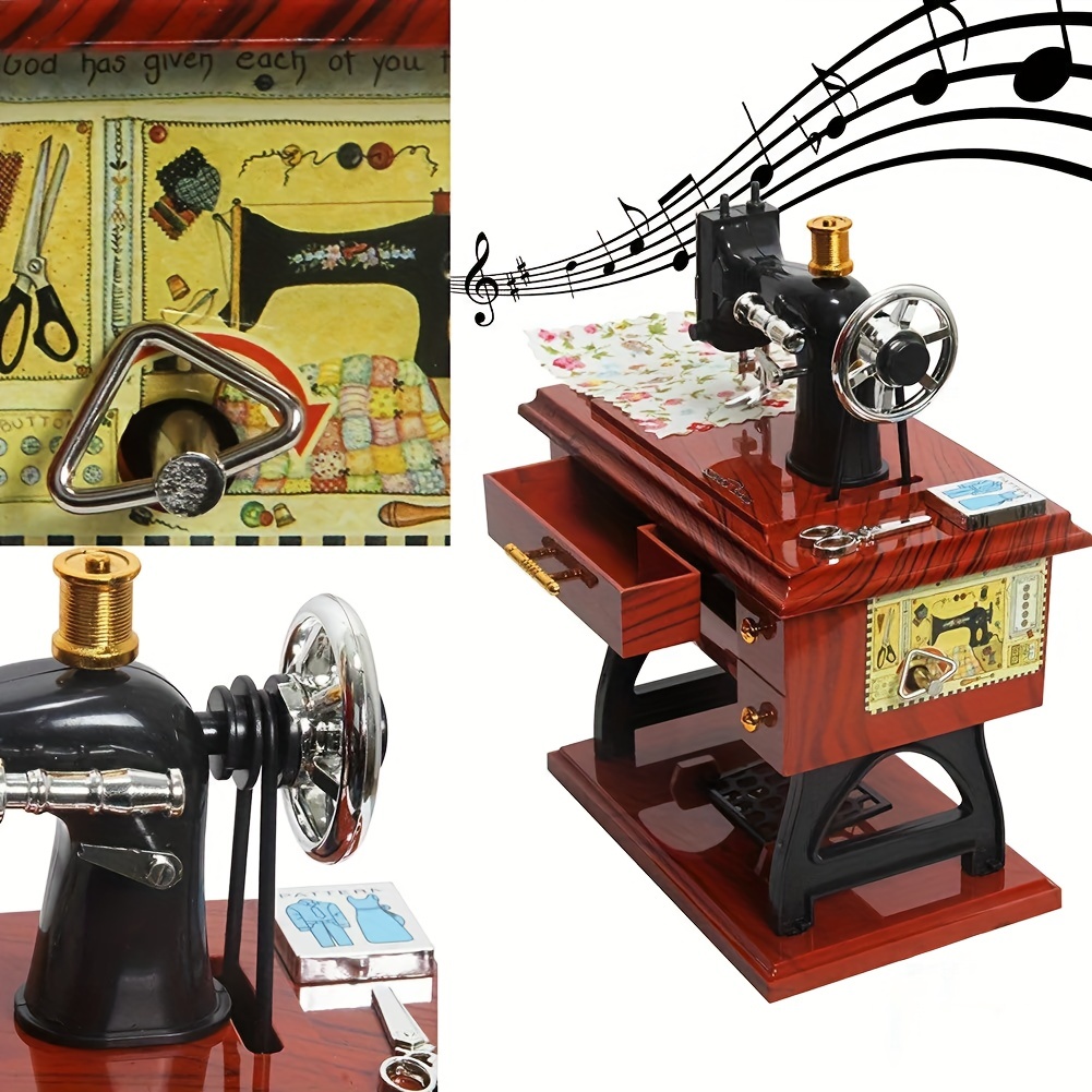 Retro Music Box Vintage Sewing Machine Shape Home Decoration - Temu