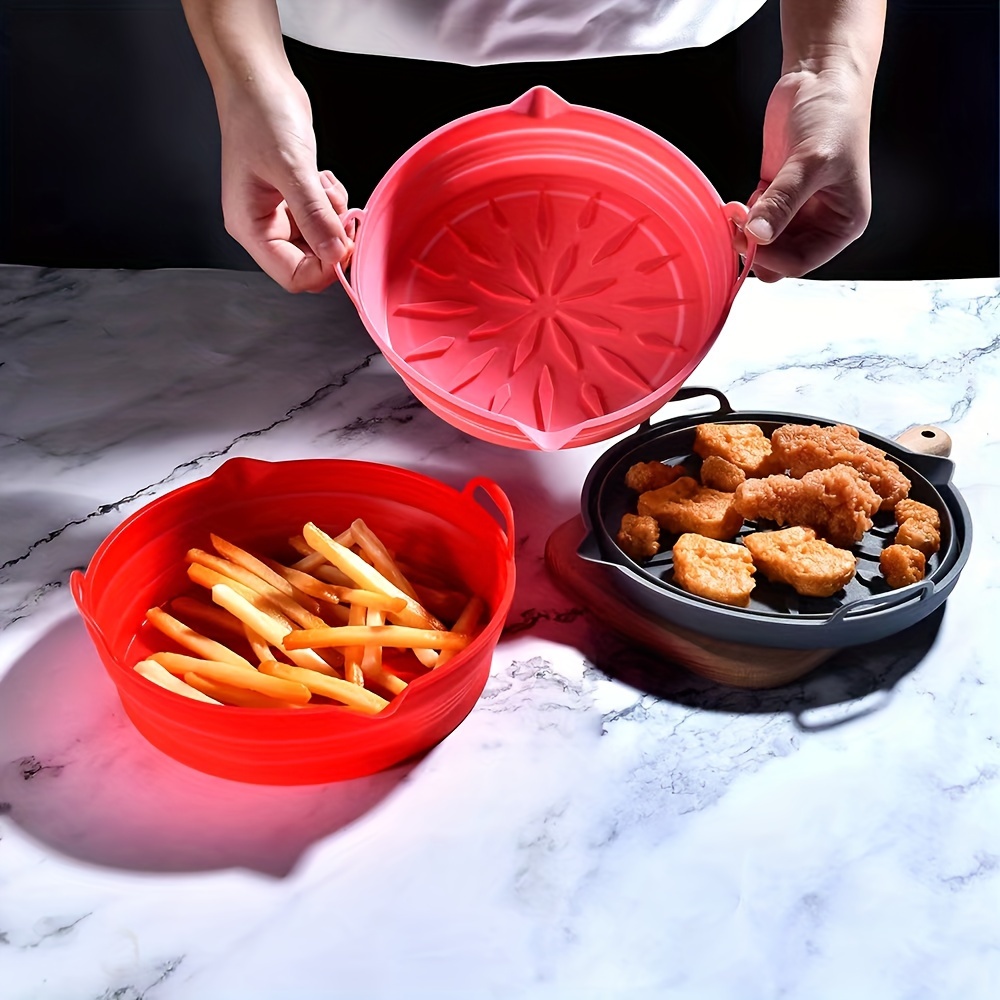 Collapsible Silicone Air Fryer Liner (top ), Foldable Air Fryer Liners Pot,  Silicone Basket Bowl, Reusable Baking Tray, Oven Accessories, Baking Tools,  Kitchen Gadgets, Kitchen Accessories - Temu