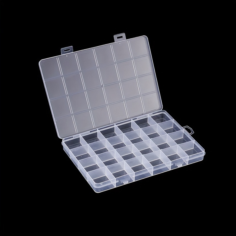 1pc 24 Grids Transparent Plastic Box Sorting And Finishing Box