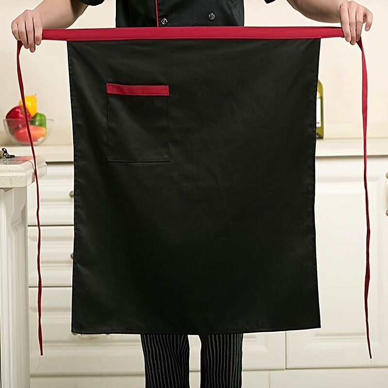 

1pc, Chef Apron, Special Kitchen Men's Hotel Restaurant Apron, Kitchen Half-length Short Apron Household Cleaning Supplies, Kitchen Supplies