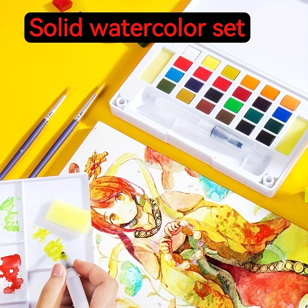 24-colori Set Di Pigmenti In Polvere Per Acquerelli Solidi Con Palette Di  Colori A Penna