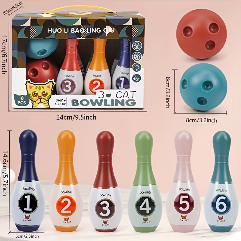 Kids Bowling Pins Ball Set Toys Educational Early - Temu