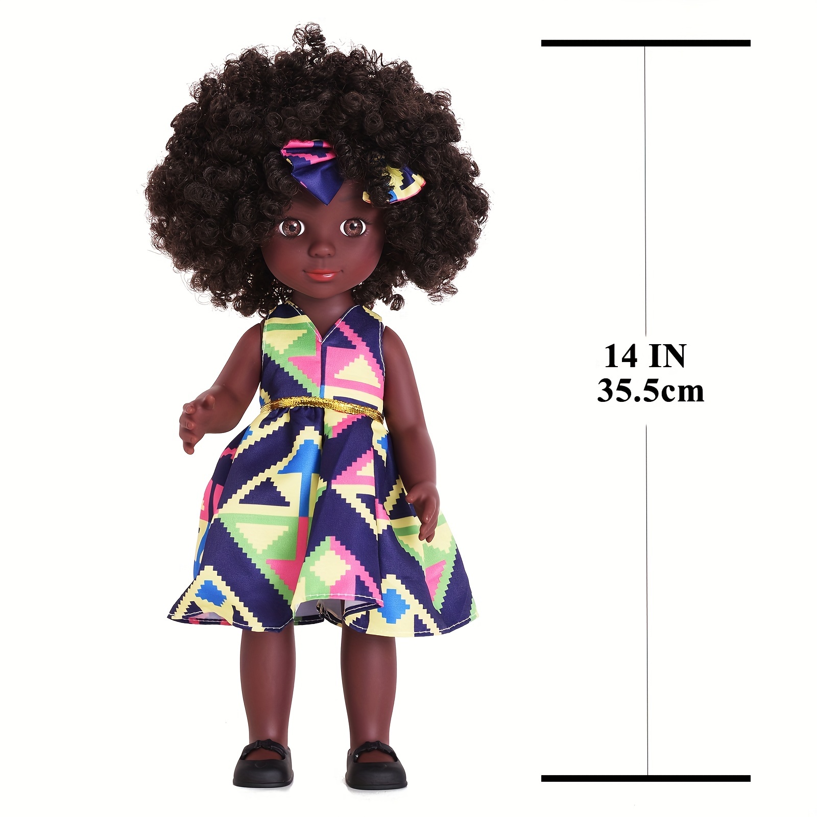 MARULADOLLS - AWA, poupée Noire - Poupée Noire Afro de 45CM à Offrir en  Cadeau de Noël ou Anniversaire - Poupon Noir, poupée Fille Africaine aux  Cheveux crépus : : Mode