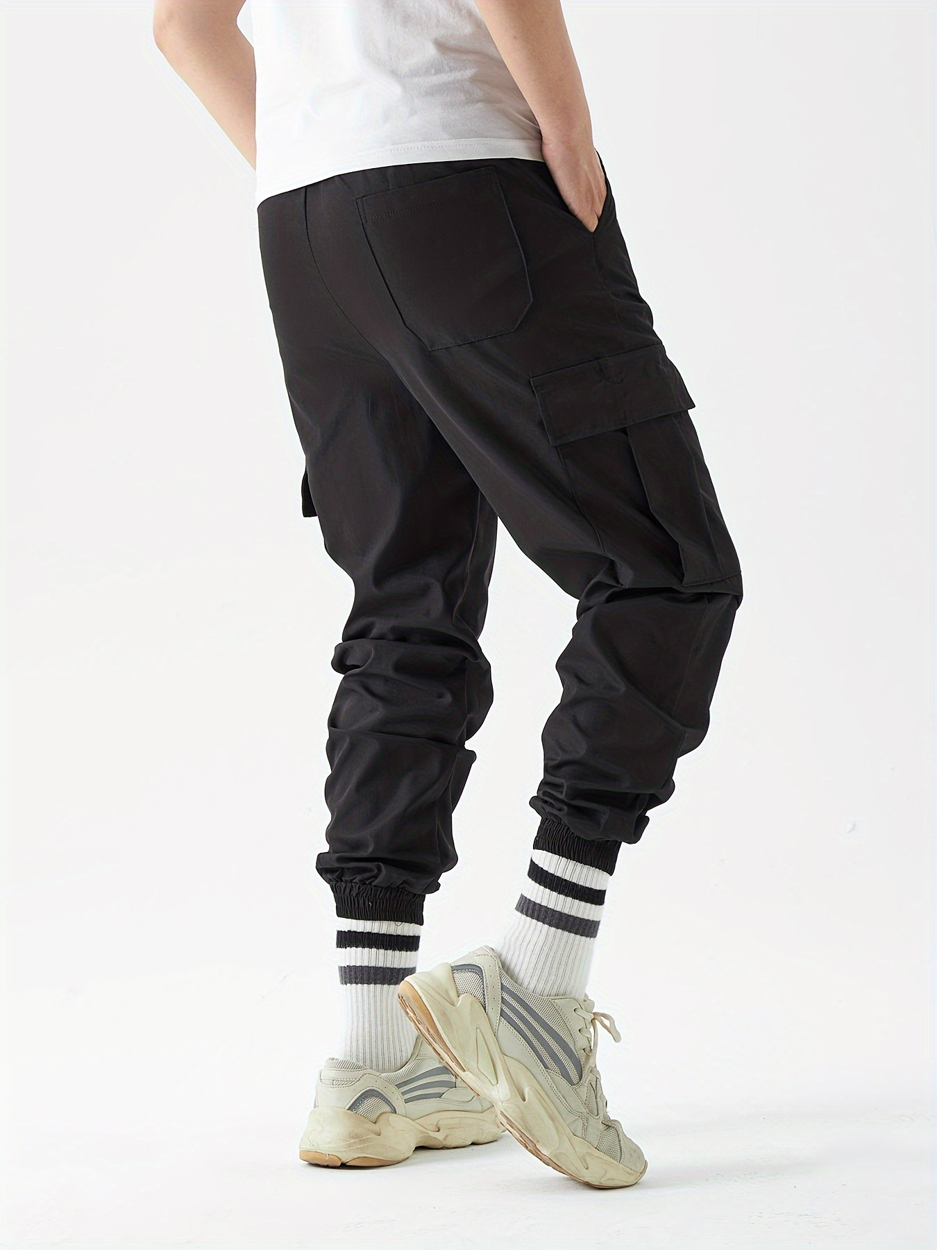 Black Cargo Jogger Pants Men - Utility Streetwear Joggers