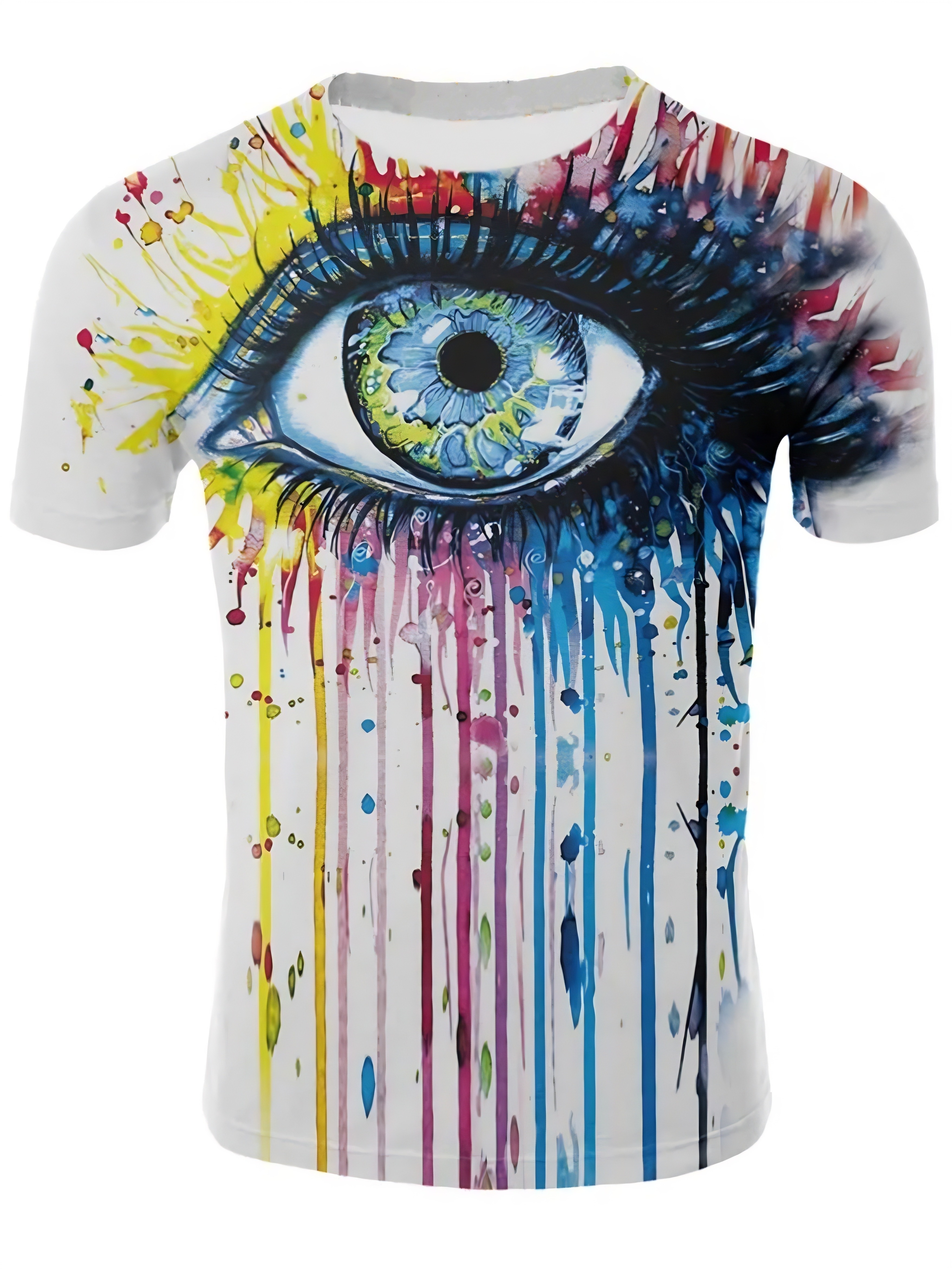 Summer Personalized Eye Oil Painting Graphic Print T Shirt For Men