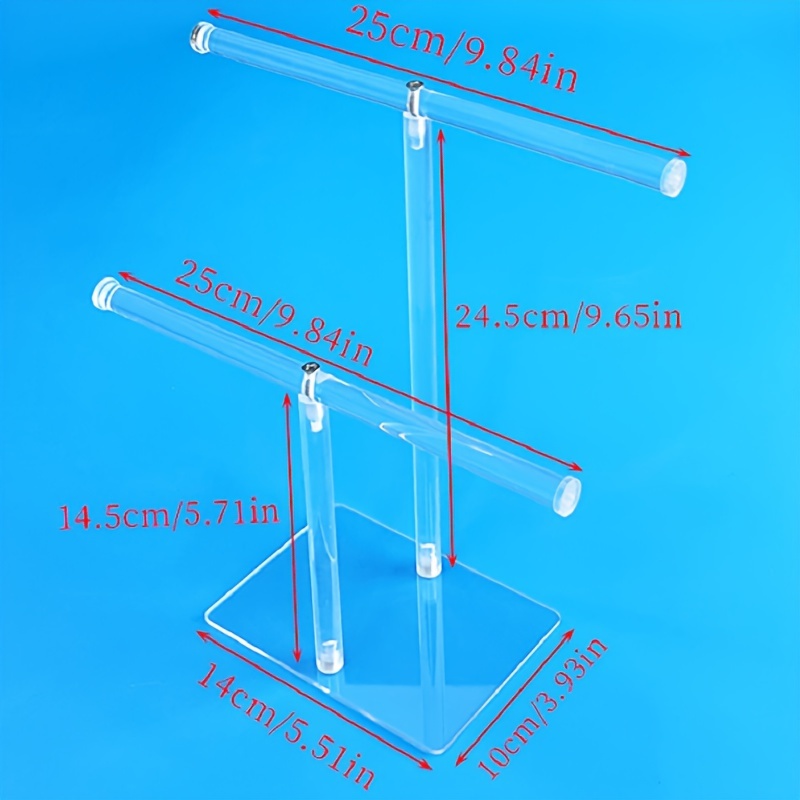 Acrylic Jewelry Stand 2 Tier Necklace Holder Organizer – Mymazn