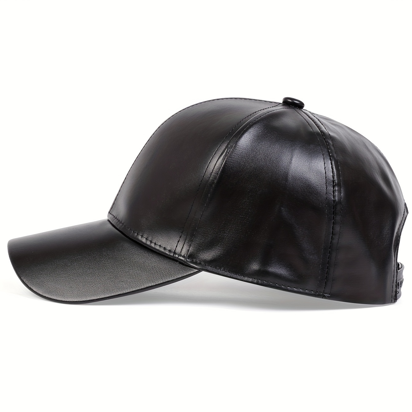 Pu Leather Unisex Baseball Black Casual Dad Hats - Temu