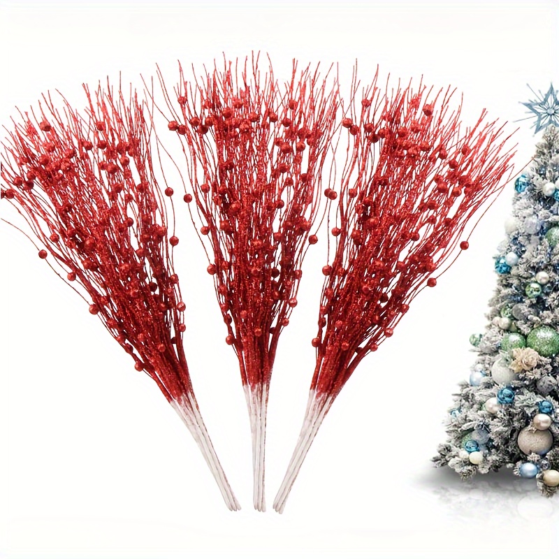 35 Pack Christmas Tree Decorations,9 inch Artificial Red Berry Stems,Red  Berries Christmas Decor Christmas Tree Decorations Crafts Wedding Holiday