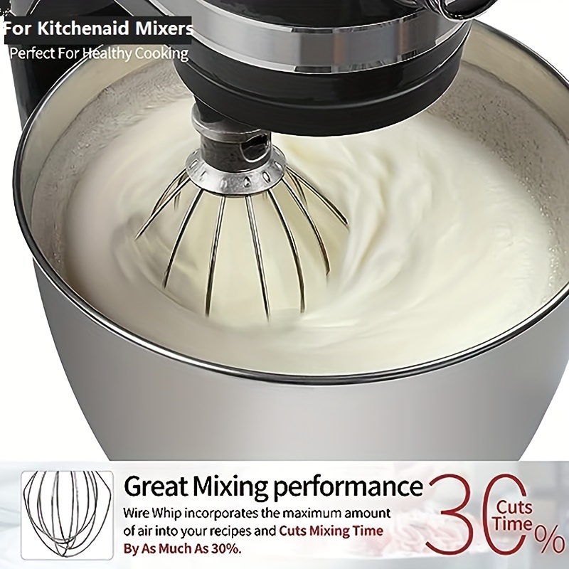 Kn256ww 6-wire Whip Attachment For Kitchenaid 4.5-5 Quart Bowl-lift Stand  Mixer Accessory Replacement, Egg Cream Stirrer, Cakes Mayonnaise Stainless  Steel Whisk - Temu