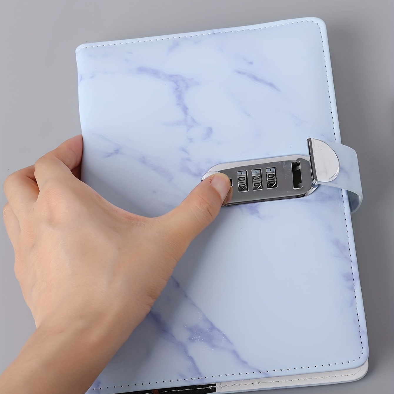 Purple Marble Patterned Notebooks with Locks