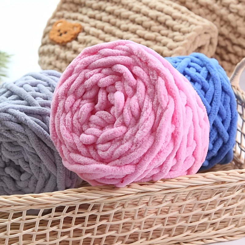 Knitting Yarn, Rolls Large Yarn Skeins,Crochet Yarn, 1 Roll 100g Handmade  Crochet Thread Good Toughness Polyester Bright-Colored Knitting Cotton Yarn