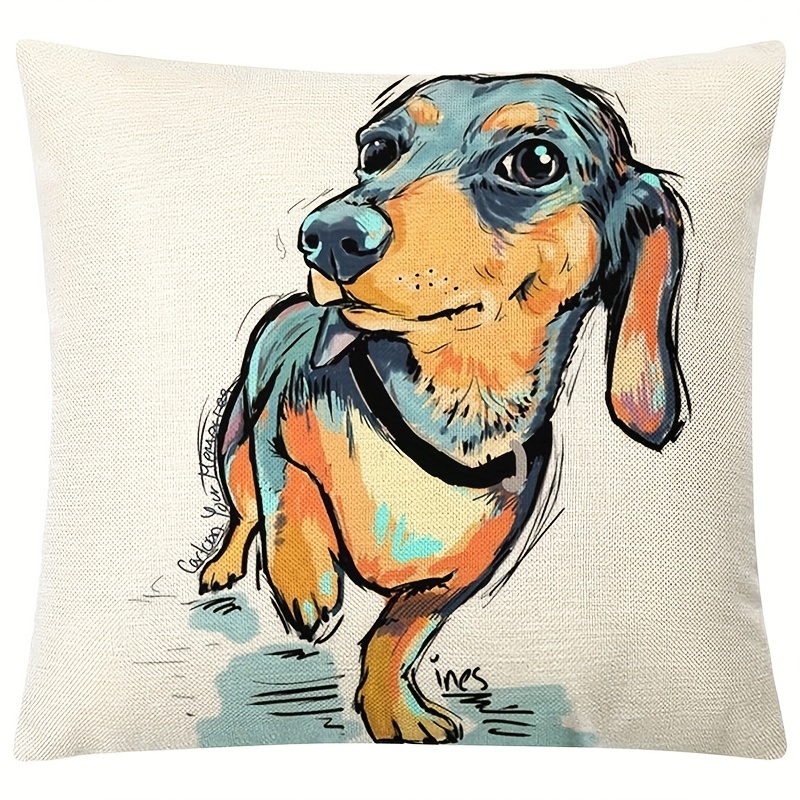 Cute Funny Cartoon Pet Dog Print Cushion Cover Pillow Throw Pillows Cases  Sofa