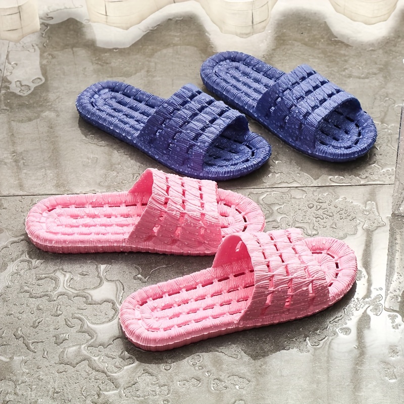 Women's Lightweight Flip Flops Solid Color Bathroom Shower - Temu