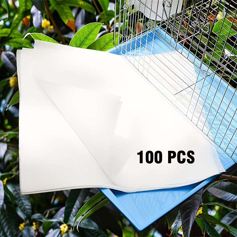 100PCS Bird Cage Liner Sheets Parrot Cage Liners Disposable Paper Bird Poop  Mat