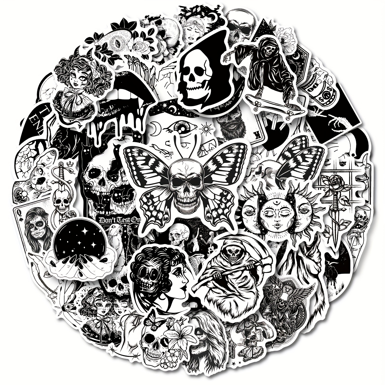 50pcs Gothic Stickers Pack, Cool Punk Stickers for Teens Adults, Horro –  ToysCentral - Europe